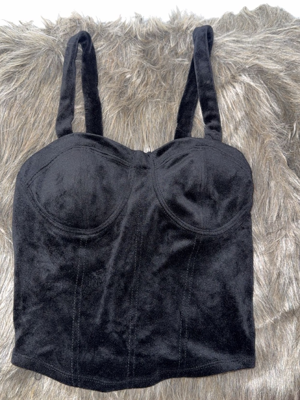 No Boundaries Black Bustier Crop Top with Straps